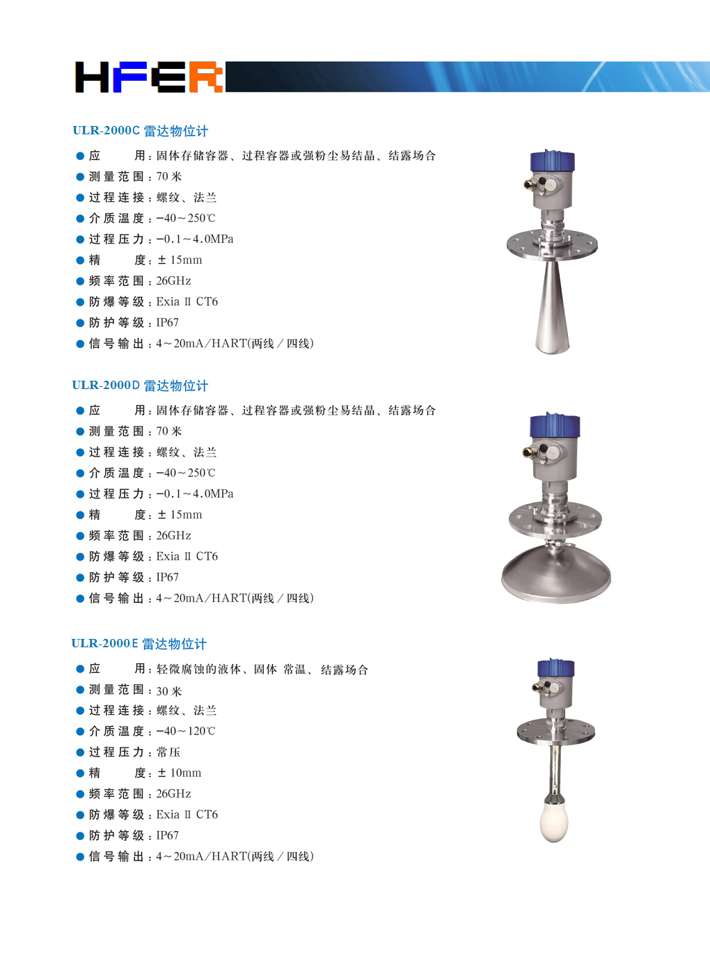 ULR2000系列高频雷达物位计/雷达液位计/雷达料位(图2)